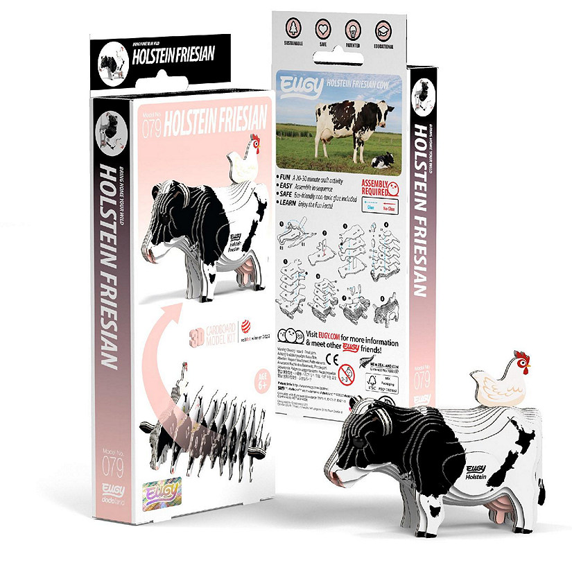 EUGY Holstein Cow 3D Puzzle Image