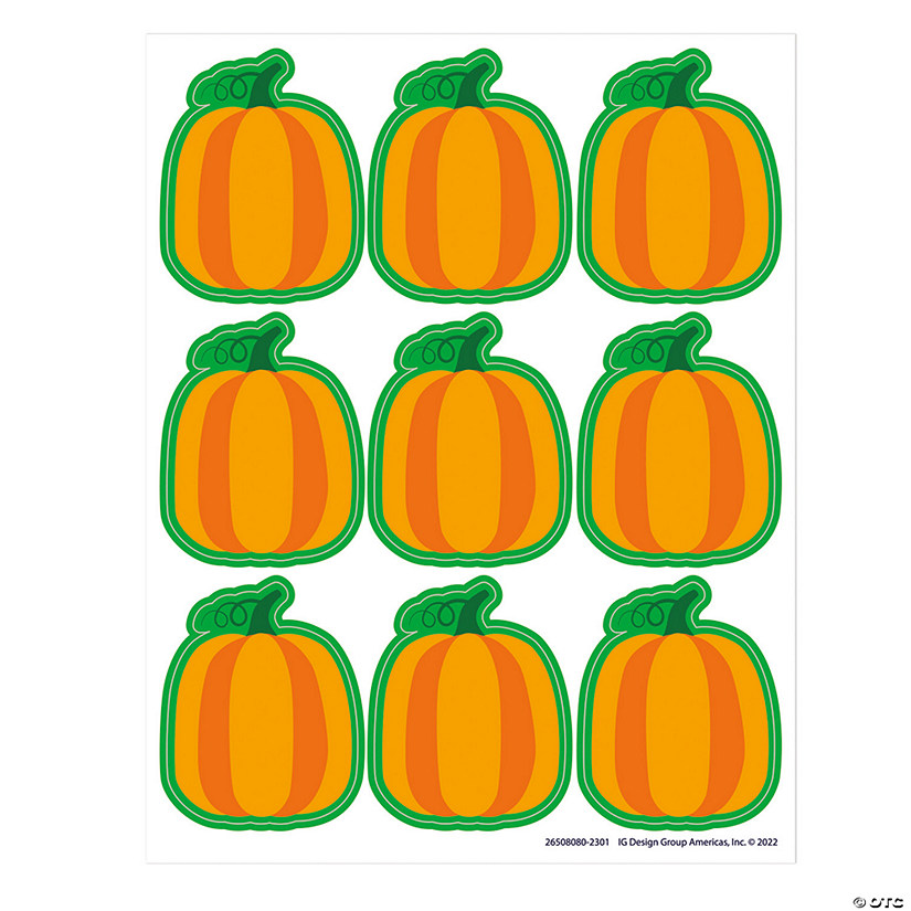 Eureka Fall Pumpkin Giant Stickers, 36 Per Pack, 12 Packs Image