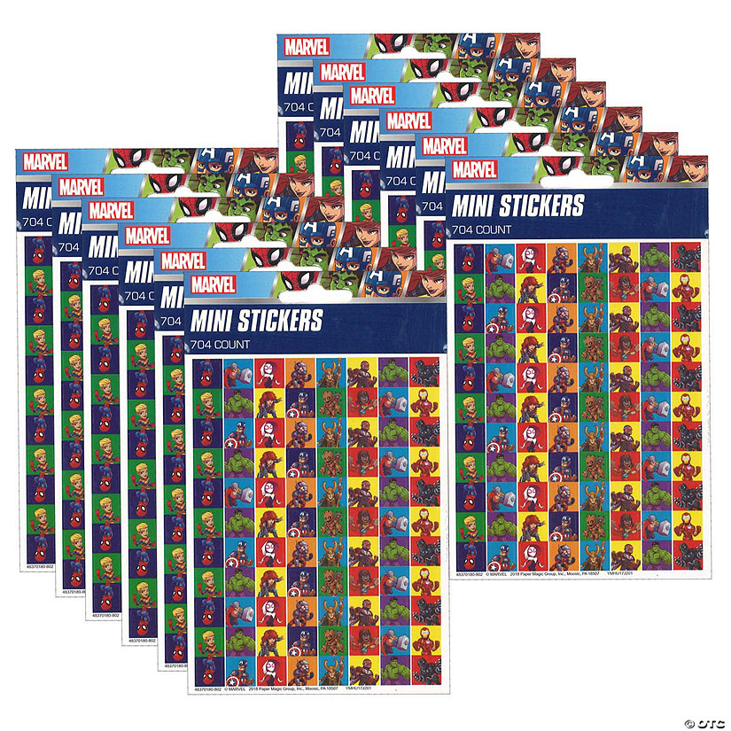 Eureka Marvel Super Hero Adventure Mini Stickers, 704 Per Pack, 12 Packs Image