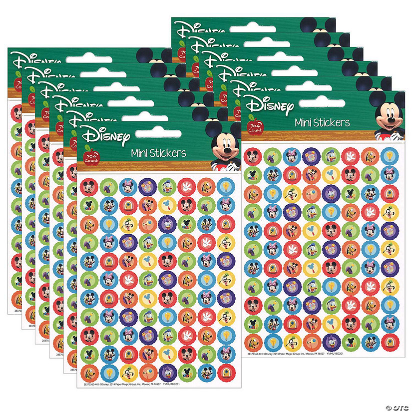 Eureka Mickey Mouse Clubhouse Gears Mini Stickers, 704 Per Pack, 12 Packs Image
