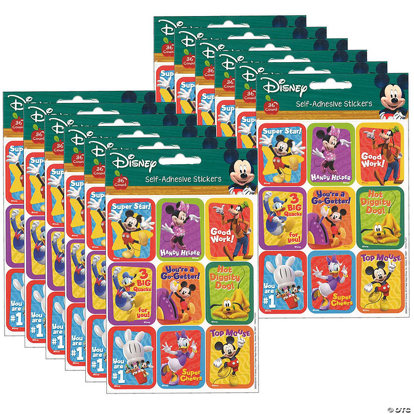 Eureka Mickey Mouse Clubhouse Motivational Giant Stickers, 36 Per Pack, 12 Packs Image
