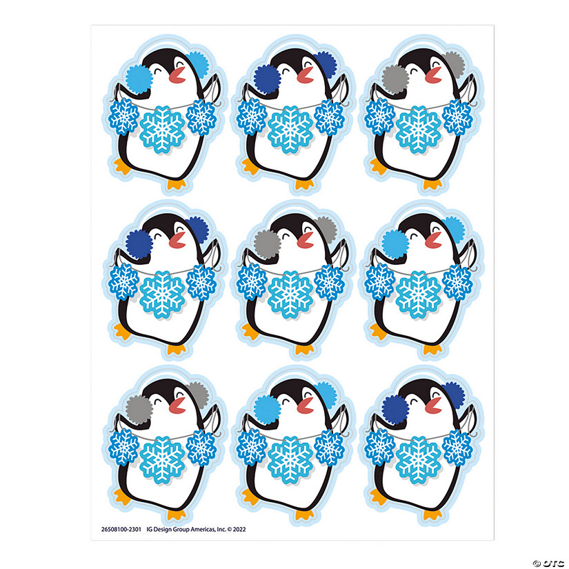 Eureka Winter Penguin Giant Stickers, 36 Per Pack, 12 Packs Image