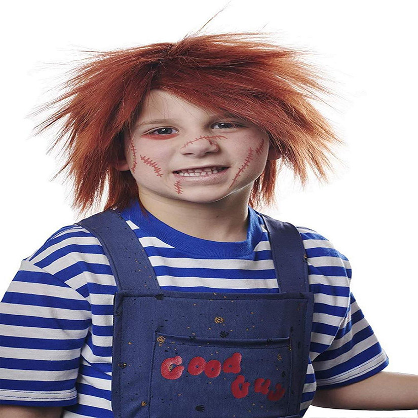 Evil Doll Child Costume Wig  Red Image