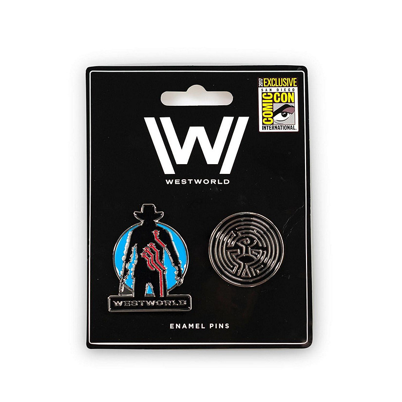 EXCLUSIVE Westworld Man In Black & Maze Pins  Enamel Collector Pins  Set of 2 Image