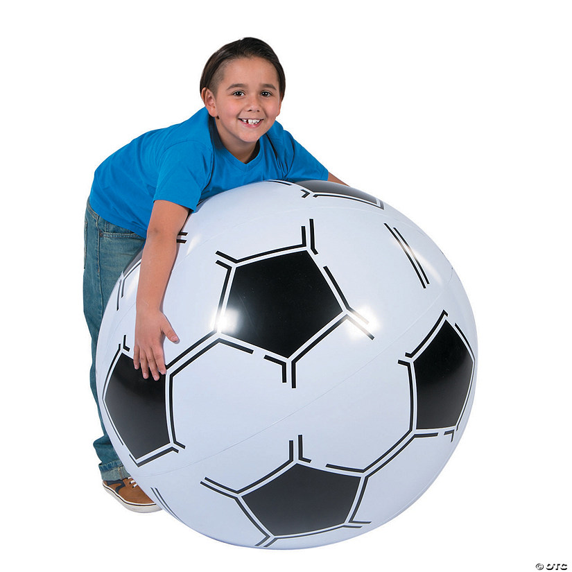 Extra Large Inflatable 30" Vinyl Classic Soccer Ball Image