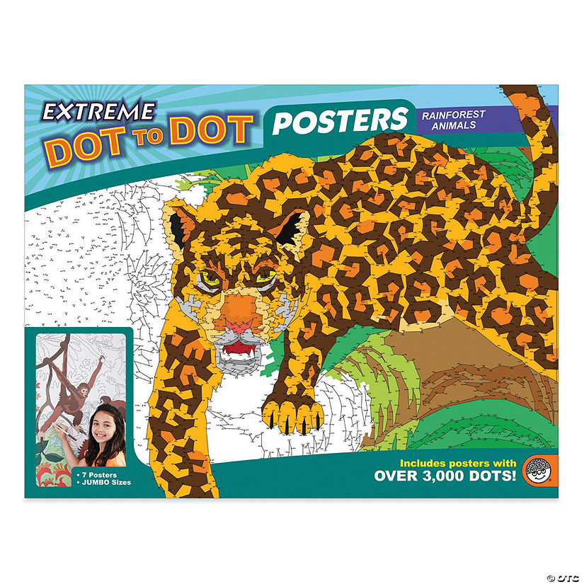 Extreme Dot to Dot 7-Poster Set: Rainforest Animals Image