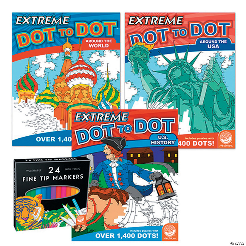 Extreme Dot to Dot: People & Places Set of 3 with FREE MARKERS Image