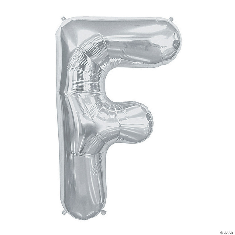 &#8220;F&#8221; Silver Letter 34" Mylar Balloon Image