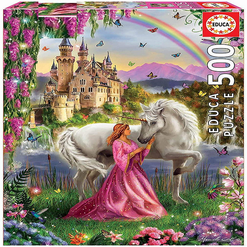 Fairy and Unicorn  500 Piece Jigsaw Puzzle Image