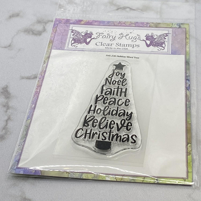 Fairy Hugs Stamps  Holiday Word Tree Image