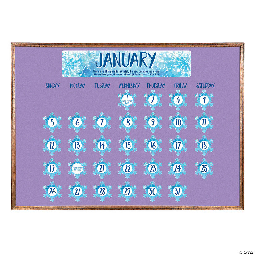 Faith Classroom Days of the Year Bulletin Board Calendar Image