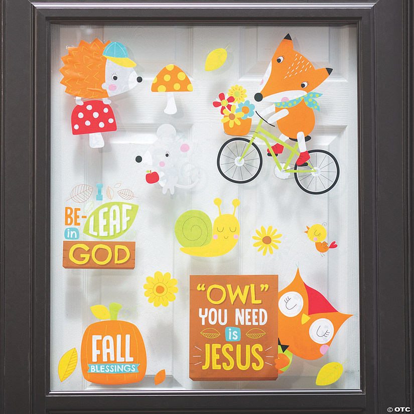 Faith Fall Animals Window Clings  - 3 Pc. Image