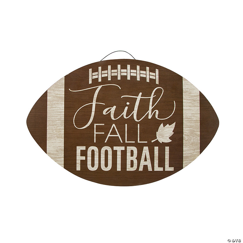 Faith Fall Football Door Sign Image