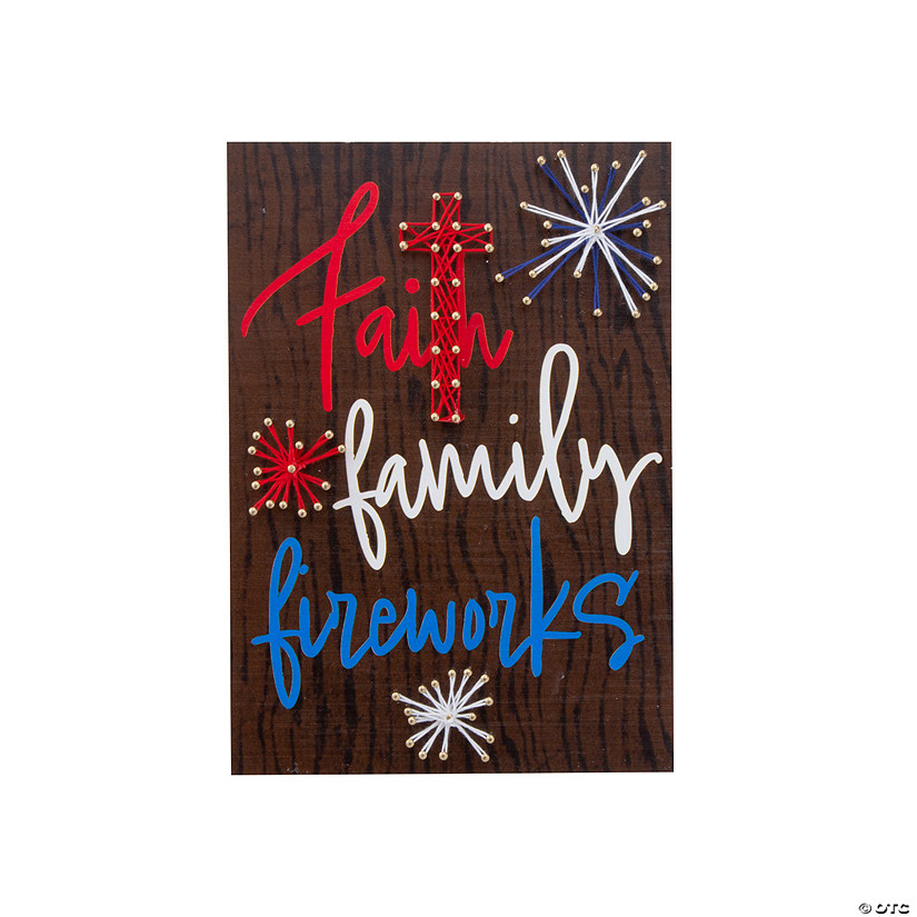 Faith Family Fireworks String Art Craft - Makes 1 Image