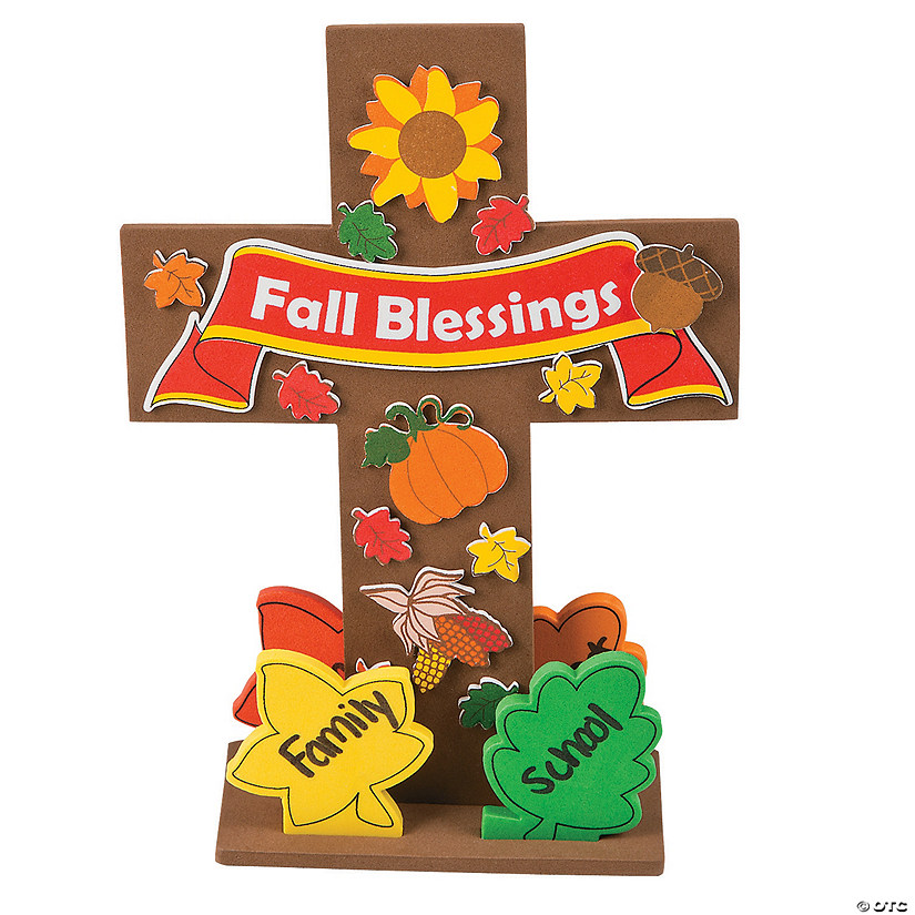Fall Blessing Stand-Up Cross Craft Kit - Makes 12 Image