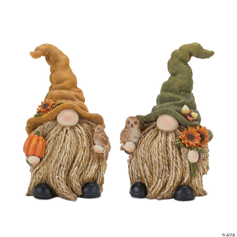 Fall Harvest Gnome (Set Of 2) 7.75"H Resin Image