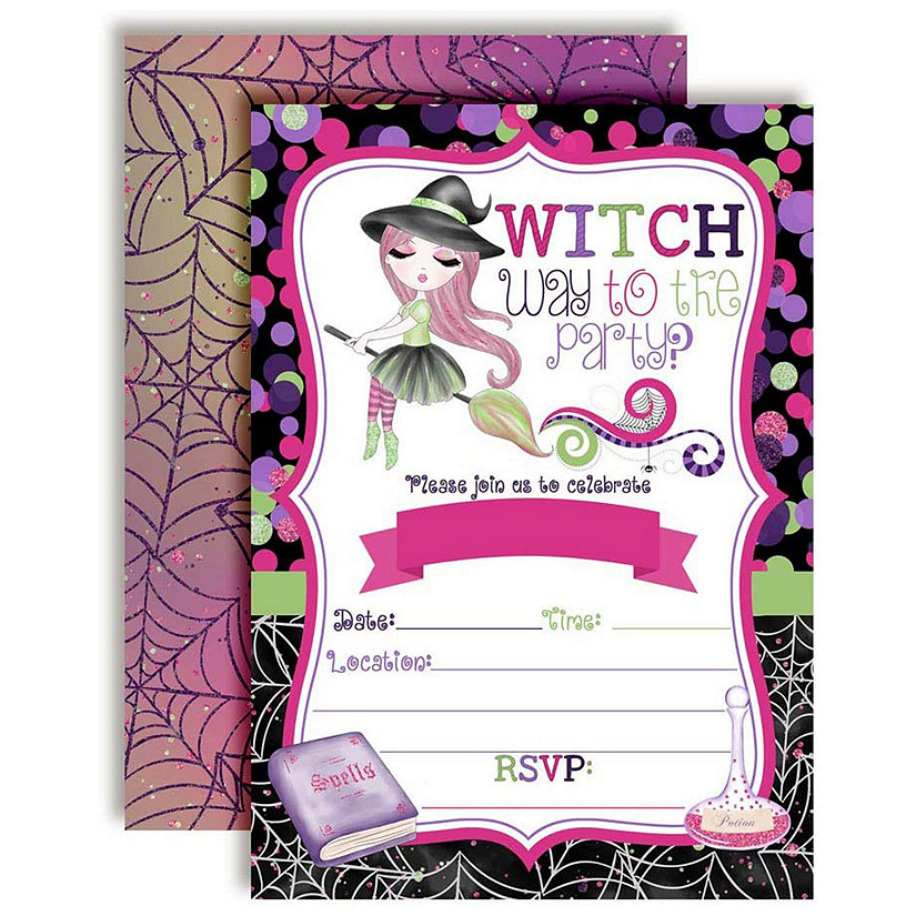 Fancy Witch Halloween Party Invitations 40pc. by AmandaCreation Image