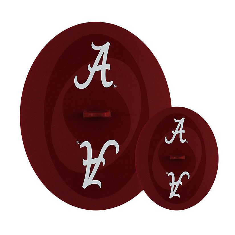 FanPans Team Logo Silicone Lid Set, 2 Pack - NCAA Alabama Crimson Tide Image