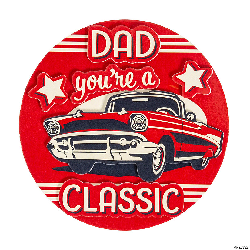 Father&#8217;s Day Classic Car Magnet Foam Craft Kit - Makes 12 Image