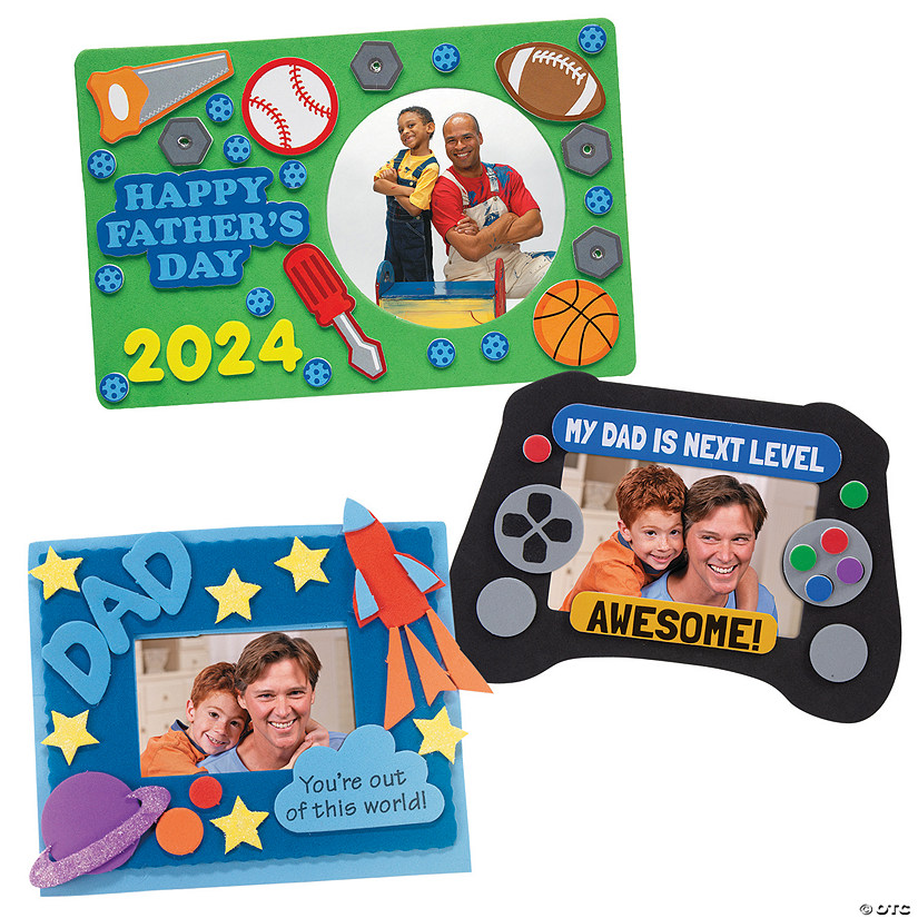 Father&#8217;s Day Picture Frame Magnet Craft Kit Assortment - Makes 36 Image