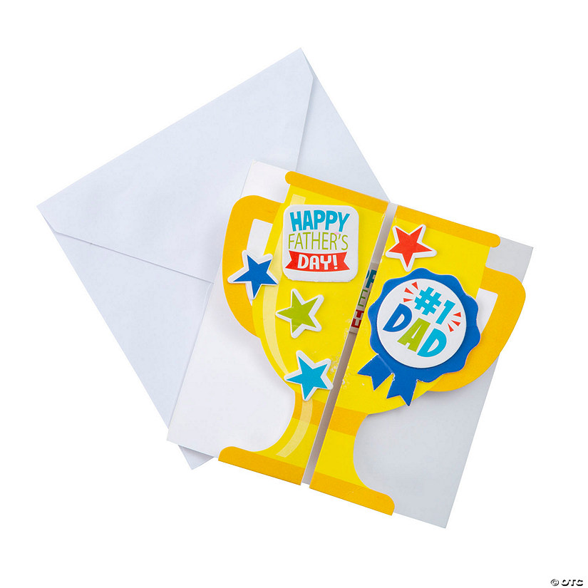 Father&#8217;s Day Trophy Card Craft Kit - Makes 12 Image