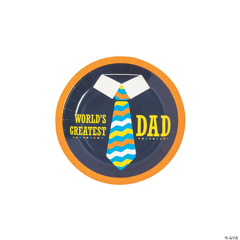 Father's Day Party World&#8217;s Greatest Dad Paper Dessert Plates - 8 Ct. Image