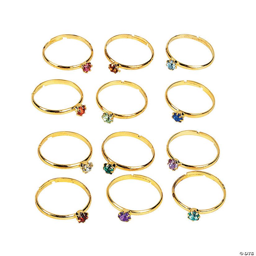 Faux Birthstone Rings - 36 Pc. Image