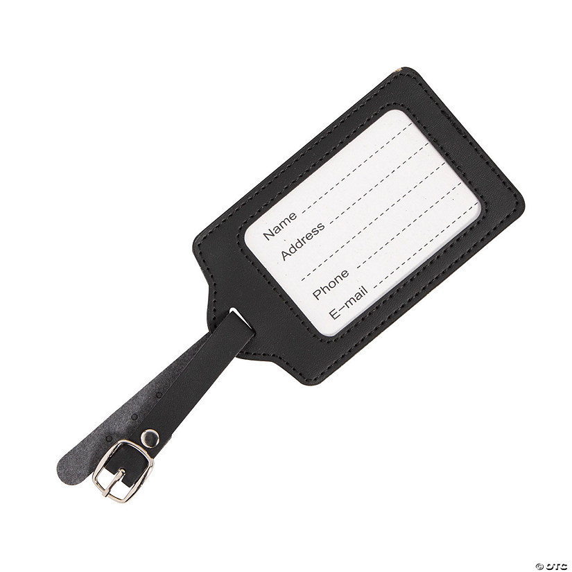 Faux Leather Luggage Tags - 12 Pc. Image