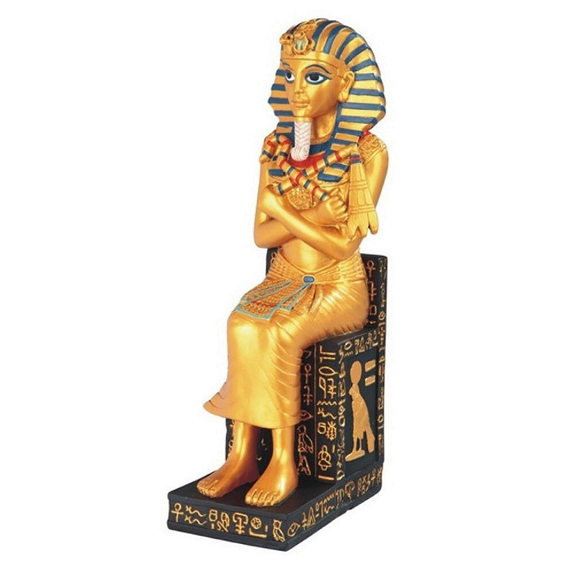 FC Design 11"H Egyptian Pharaoh King TUT Black and Gold Tutankhamun Statue Home Decor Figurine Image