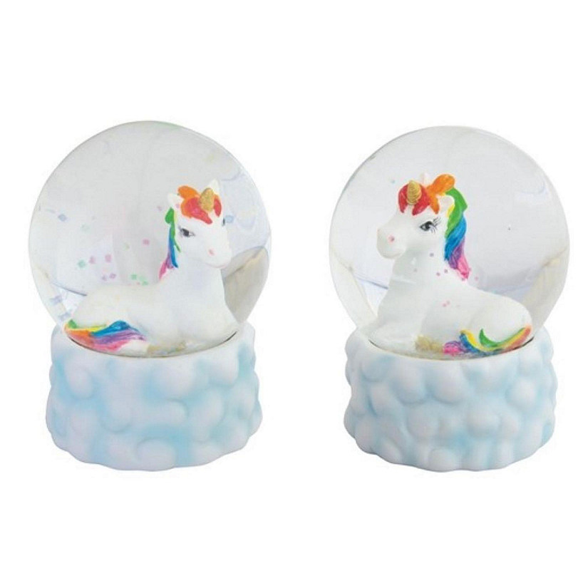 FC Design 2-PC Rainbow Unicorn Glitter Snow Globe 3.25"H Fantasy Decoration Figurine Set Image