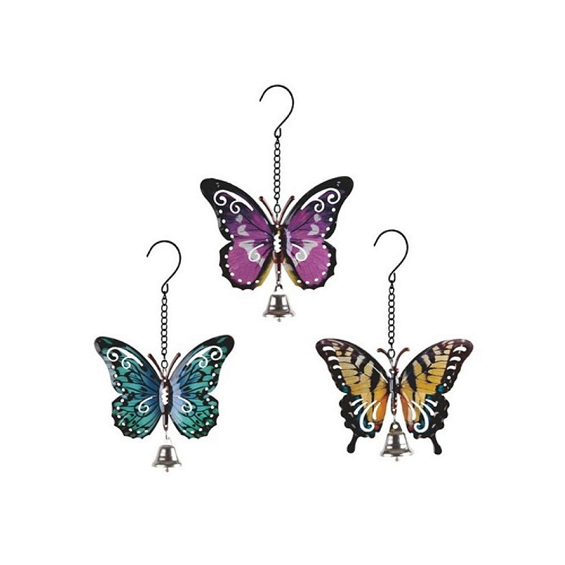FC Design 3-PC Blue, Purple, and Yellow Butterfly Ornaments 6.75" Long Home Decoration Figurine Image