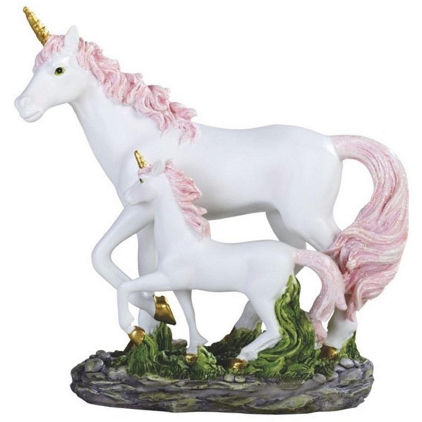 FC Design 6"H Pink Hair Unicorn with Cub Statue Fantasy Decoration Figurine Image