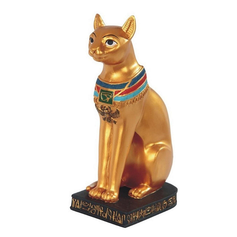 FC Design 8.5"H Ancient Egyptian Cat Goddess Bastet Black and Gold Bast Statue Home Decor Figurine Image