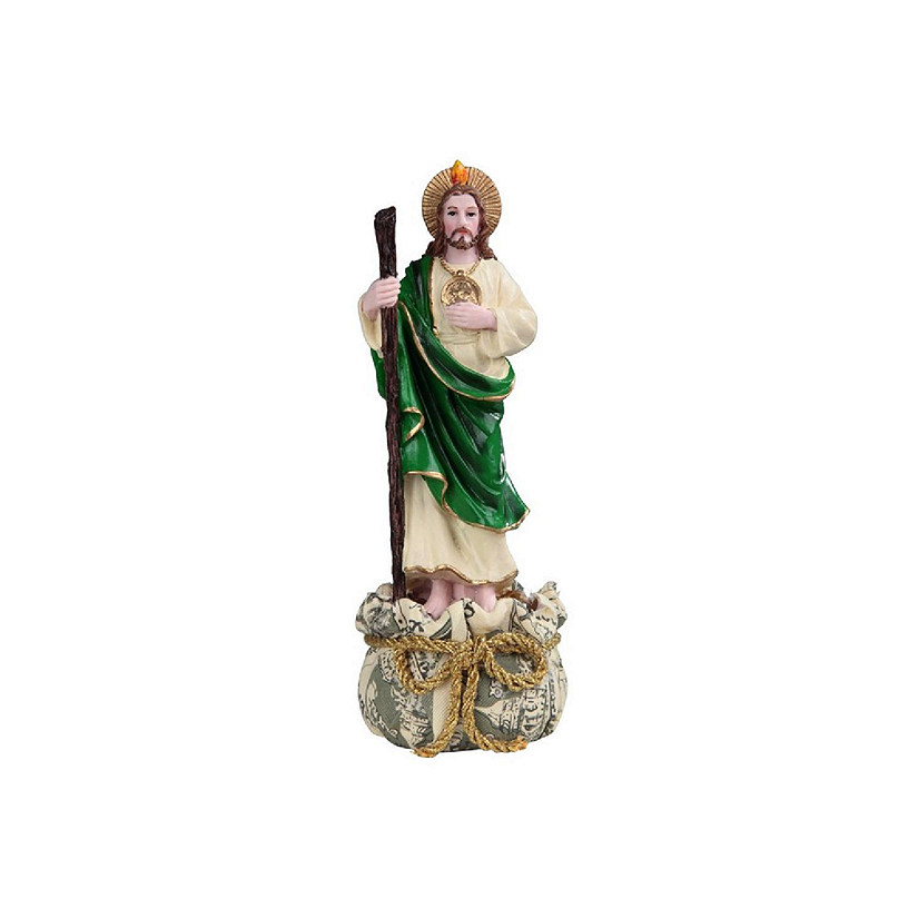 FC Design 9"H Saint Jude Standing on Money Sack Statue Holy Figurine Religious Decoration Image