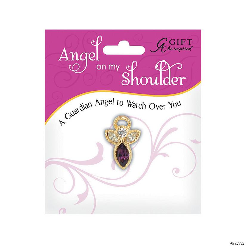 February Birthstone Angel On My Shoulder Pin Image