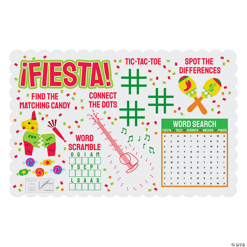 Fiesta Activity Placemats - 12 Pc. Image