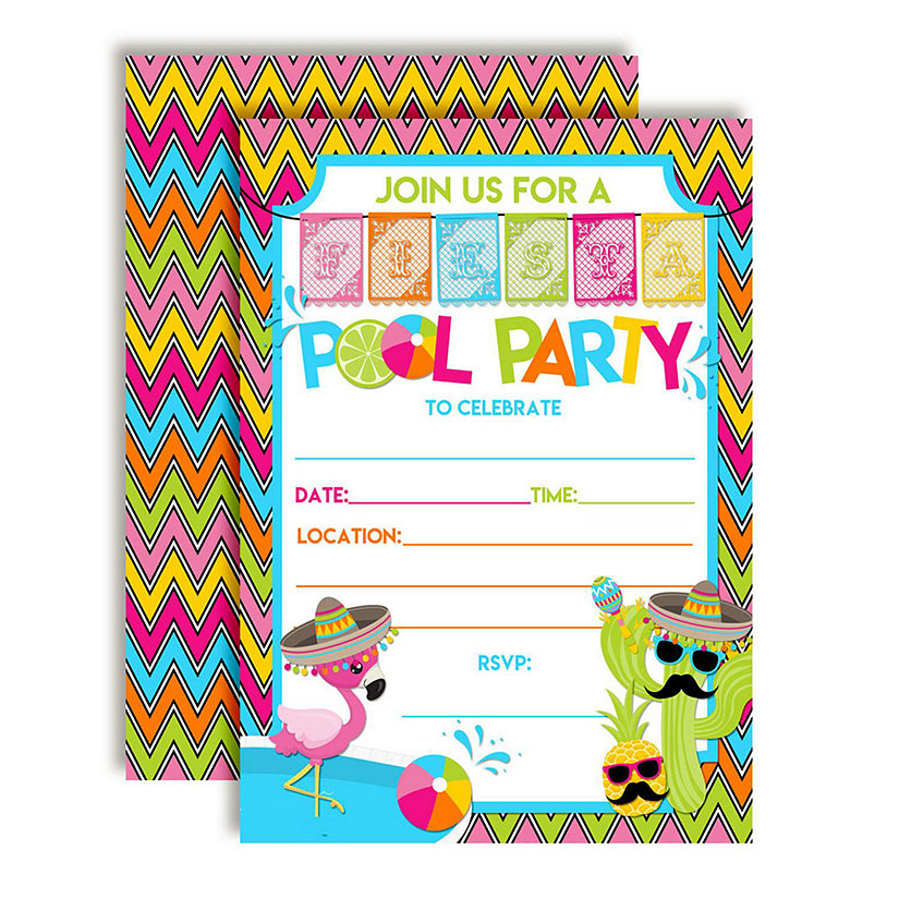 Fiesta Pool Party Invitations 40pc. by AmandaCreation Image