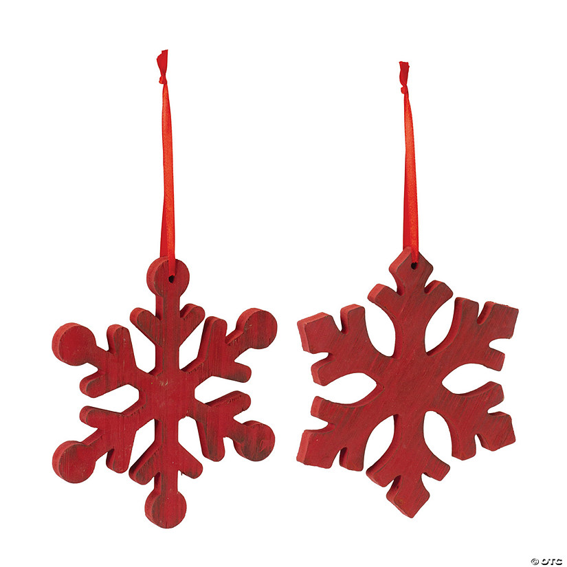 Fir Wood Snowflake Ornament (Set Of 12) 7.75"H Wood Image