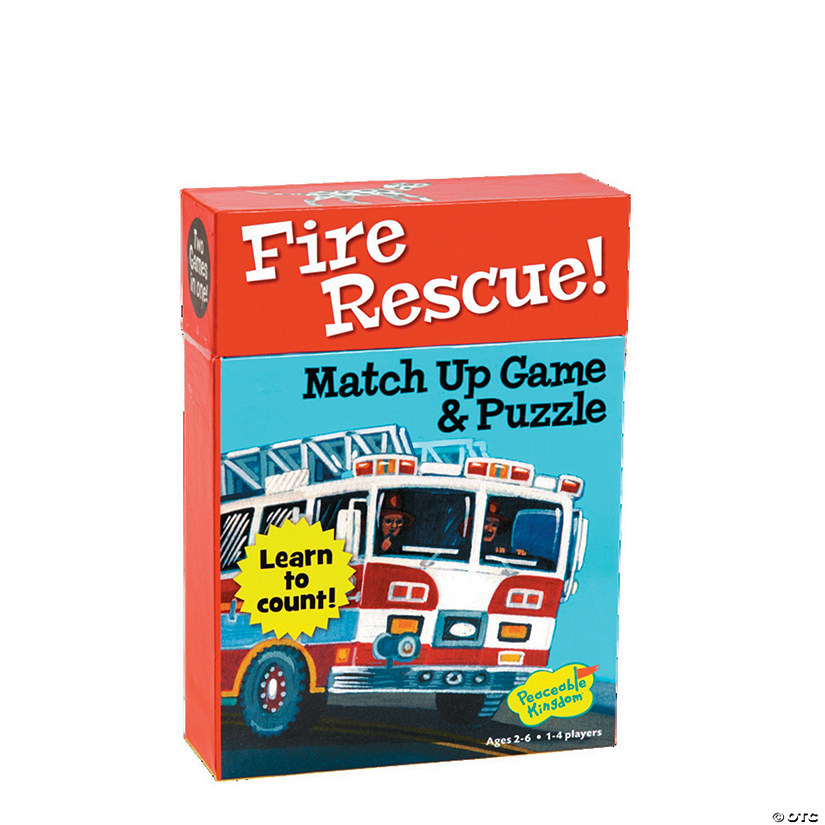 Fire Rescue Numbers Match Up Game Image