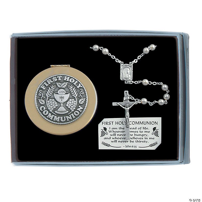 First Communion Crystal Rosary & Keepsake Box Image