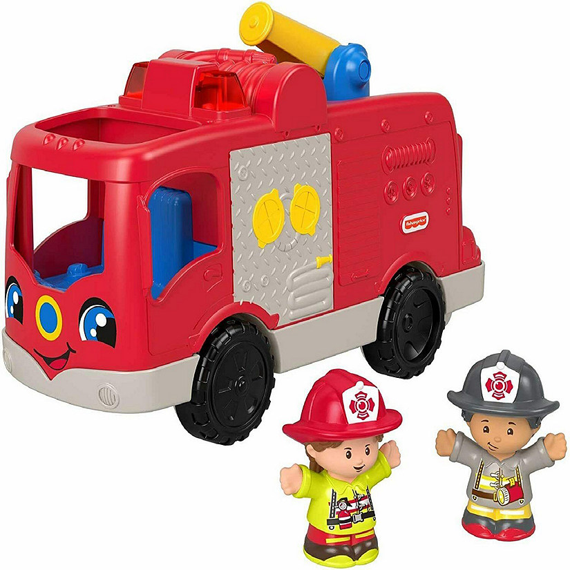 Fisher-Price Little People Helping Others Fire Truck, musical toy fire engine with figures Image