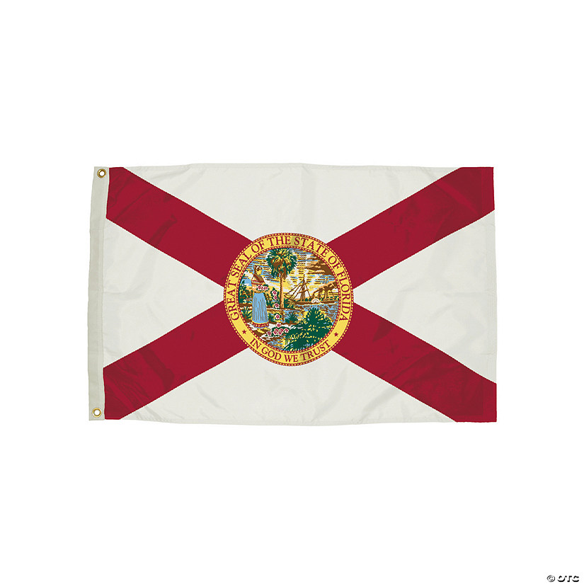 FlagZone Durawavez Nylon Outdoor Flag with Heading & Grommets - Florida, 3' x 5' Image