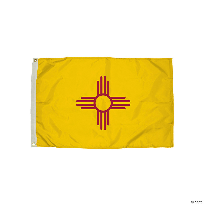 FlagZone Durawavez Nylon Outdoor Flag with Heading & Grommets, New Mexico, 3' x 5' Image