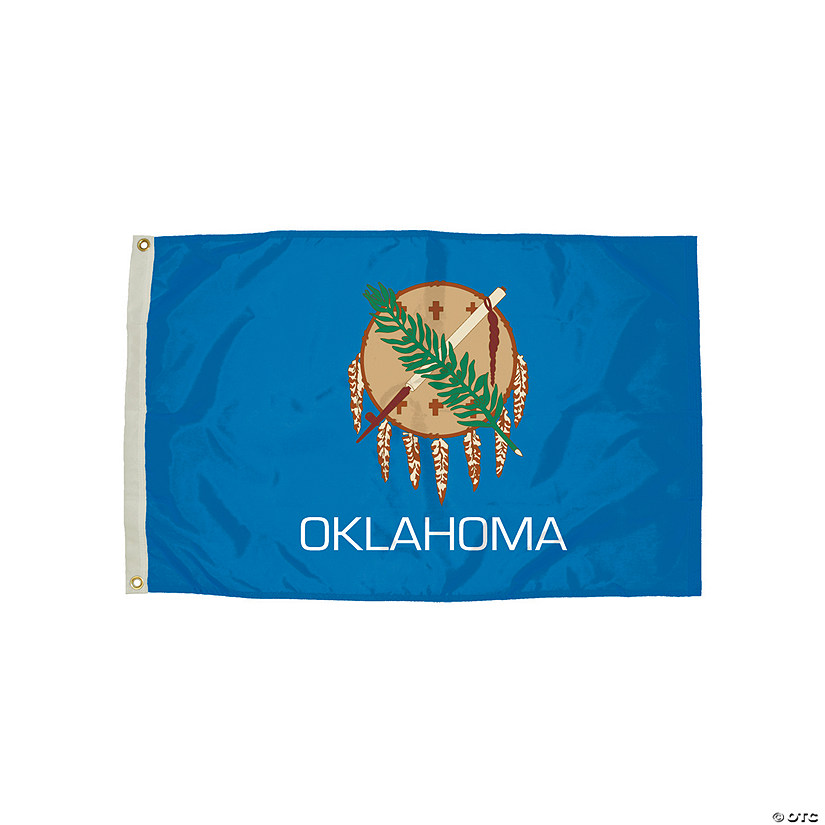 FlagZone Durawavez Nylon Outdoor Flag with Heading & Grommets - Oklahoma, 3' x 5' Image