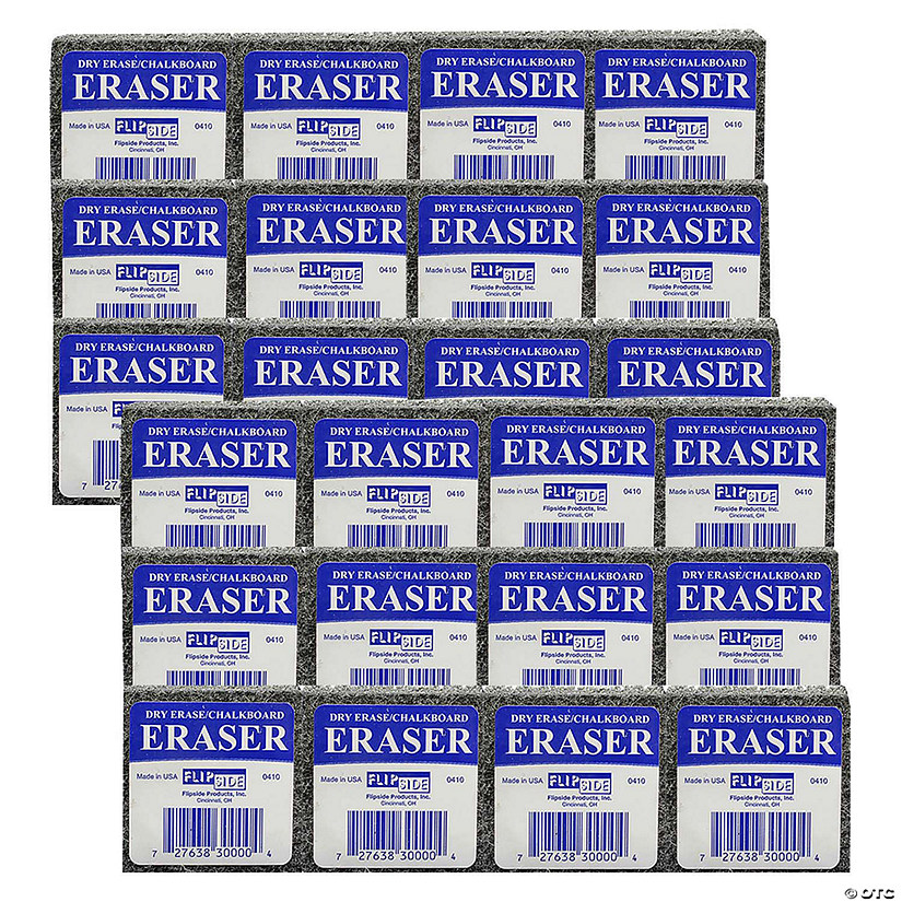 Flipside Products Student Eraser, 2" Width, 2" Length, 12 Per Pack, 2 Packs Image