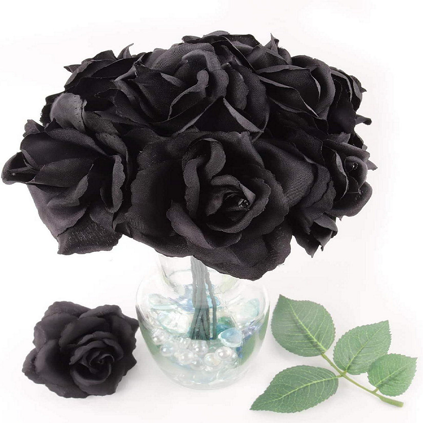 Floral Home Black 8" Stems Artificial Flowers Rose Picks, Set of 100 Image