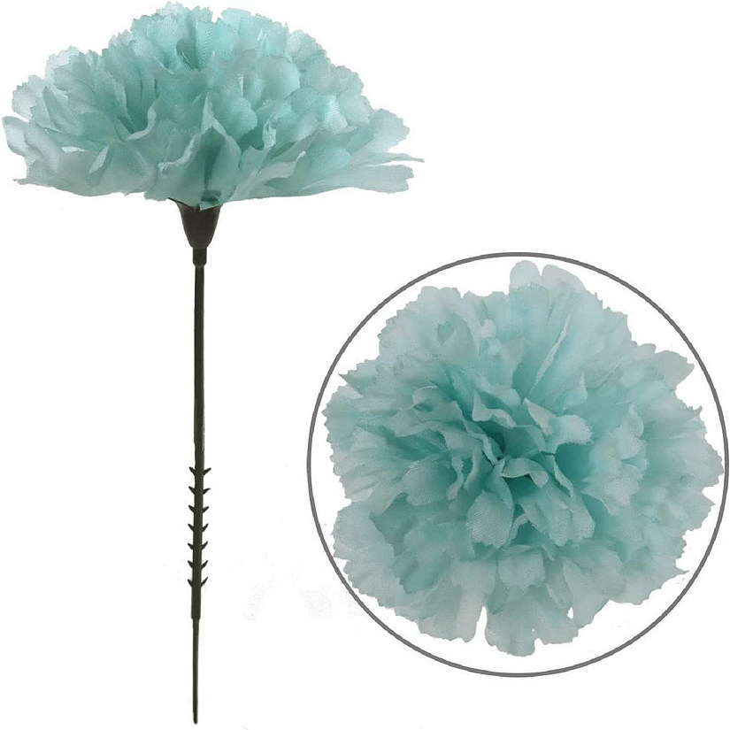 Floral Home Blue 7" Silk Carnation Picks 100pcs Image