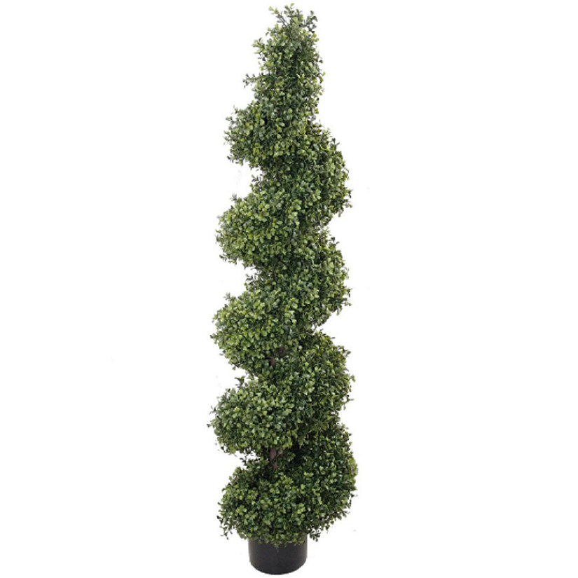 Floral Home Green 4' Artificial Spiral Topiary 1pc Image