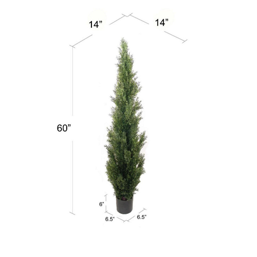 Floral Home Green 60" Cedar Tree Topiary 1pc Image
