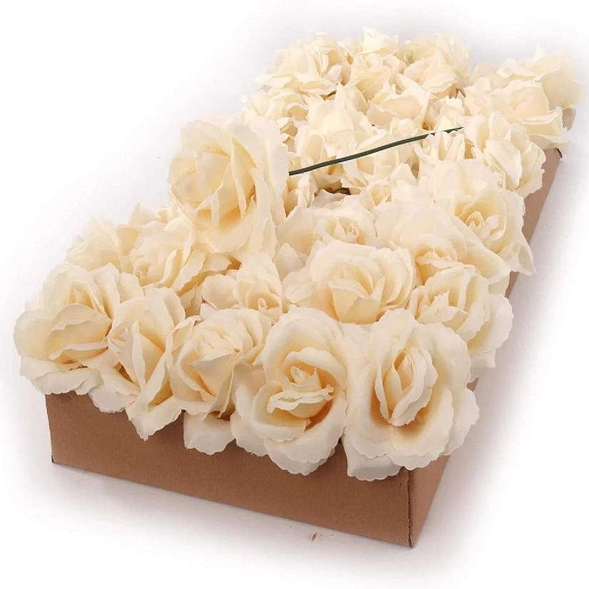 Floral Home Ivory Artificial Flowers Rose 100pcs Image